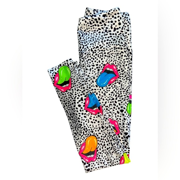 Goldsheep Leggings  Lips & Dalmation Print XS - Picture 1 of 4
